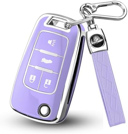for Chevy Key Fob Cover, Premium Soft TPU Full Protection Key Cover by HEKBRYN
