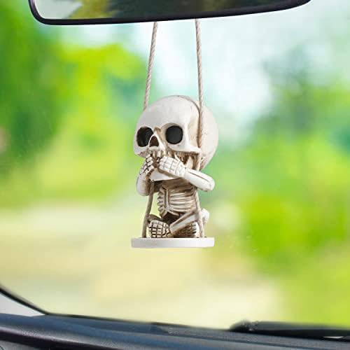 Horror Halloween Skull Decor of Rearview Mirror Hanging Car Accessories - Image 4