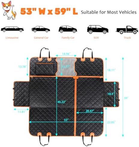 URPOWER 6-in-1 Dog Car Seat Cover - Image 6