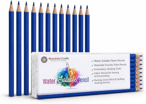 Mandala Crafts Blue Water Soluble Fabric Pencils by MandalaCrafts