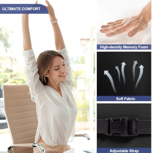 BYMECOST Lumbar Support Pillow for Car, Memory Foam Car Back Cushion - Image 5