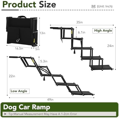 Dog Ramp for Car, Foldable Dog Stairs for Small Dogs, Not for Side Doors - Image 2