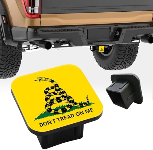 Don't Tread On Me Trailer Hitch Cover Snake Coiled in Grass Square 2 Inch - Image 5