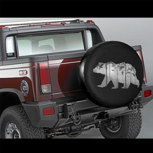Bear Forest Mist Landscape Spare Tire Cover Camper Tire Wheel Covers - Image 2