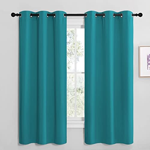 NICETOWN Room Darkening Curtains, 2 Panels, W42 x 68-inch, Peacock Teal by NICETOWN