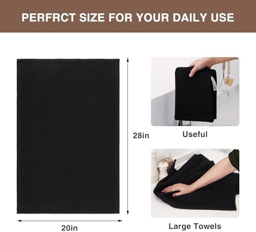 Homaxy 100% Cotton Oversized Waffle Weave Kitchen Towels 6-Pack - Image 3