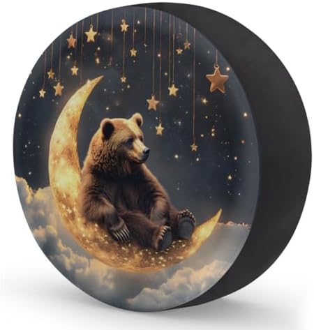 Spare Tire Cover for RV Trailer, Moon Bear Waterproof Sun Leather Wheel Cover - Image 2