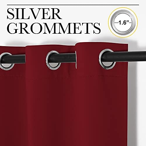 NICETOWN Christmas Burgundy Window Curtains 1 Pair 55 by 68-in Burgundy Red - Image 3