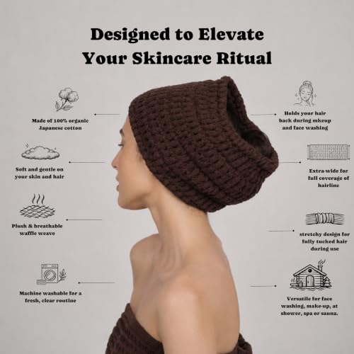 Luxury Organic Japanese Cotton Waffle Spa Headband - Image 2