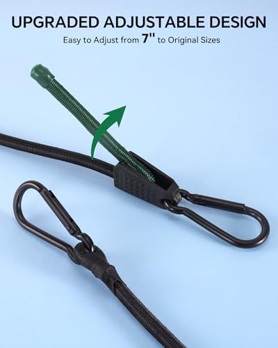 Lucky Straps 60" Orange Adjustable Carabiner Bungee Cords - Image 2