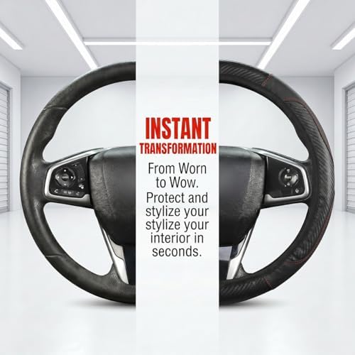 Zpana Car Steering Wheel Cover, Elastic Stretch Carbon Fiber Full Surround - Image 3