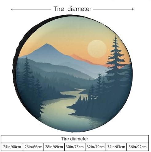 Spare Tire Cover 12 Inch Mountain Adventure Protectors Weatherproof Dust-Proof - Image 2