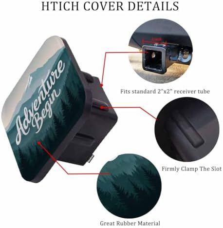 Hitch Cover 2" Adventure Begin, Foggy Forest Mountain Rubber Receiver Tube - Image 3