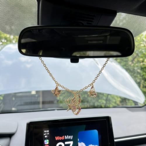 10 Pack Rearview Mirror Charm Holder Combo Set, Iridescent Rainbow Acrylic Car - Image 5