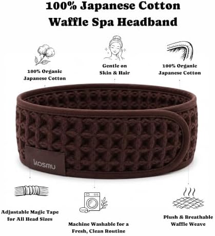 Luxury Organic Japanese Cotton Waffle Spa Headband - Image 2