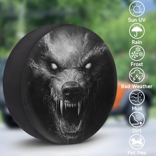 Wolf Spare Tire Cover 16in Spare Wheel Covers Tire Storage Cover - Image 3
