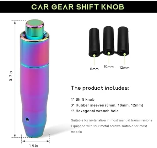 Automatic Shift Knob with Push Button, 5.7" Weighted Shifter Lever Handle Car - Image 2
