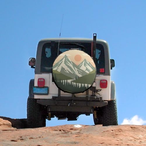 Camper Spare Tire Cover 12 Inch Mountain Adventure Wheel Protectors - Image 5