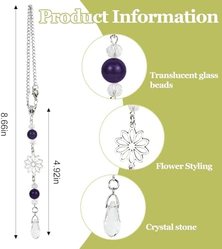 Hovom Flower Car Charm for Rear View Mirror, Cute Crystal Rearview Mirror - Image 2