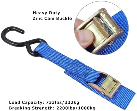 Ayaport Cam Buckle Tie Down Straps 6 feet, 4 Pack - Image 2