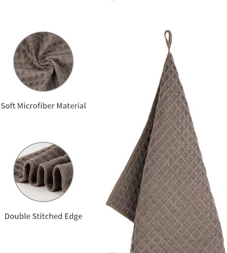 watchget 4 Pack Microfiber Espresso Barista Cleaning Towels, Light Brown - Image 3