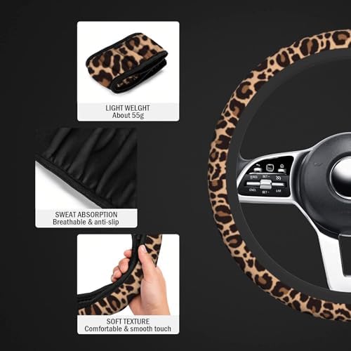 Leopard Steering Wheel Cover, Cheetah Universal Car Steering Wheel Covers - Image 3