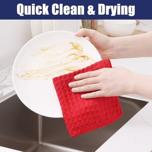 Homaxy Microfiber Waffle Weave Kitchen Towels, 6 Pack - Image 4