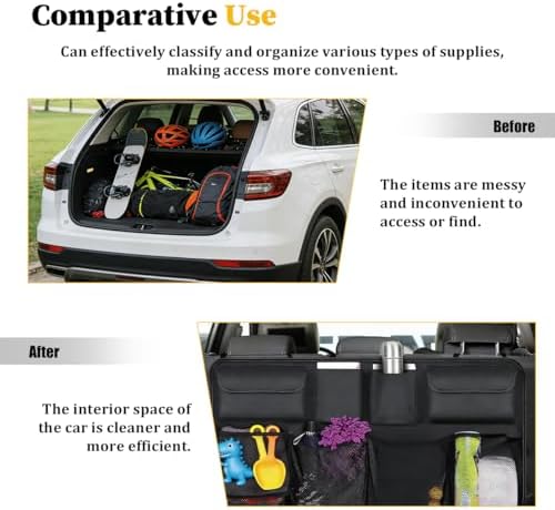 Car Trunk Organizer, Large Capacity Hanging Collapsible Vehicle Backseat - Image 5