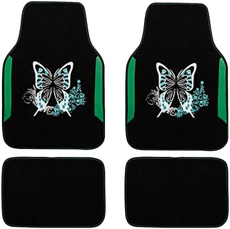 CAR PASS Embroidery Butterfly Car Floor Mats, Universal Fit by CARPASS