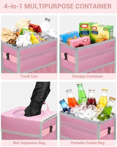 Capolo Car Trash Can with Lid, Leakproof Car Garbage Can Car Trash Bag - Image 5