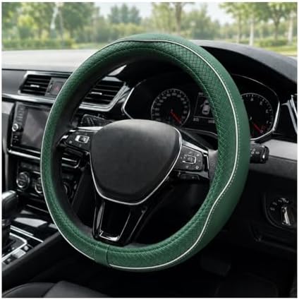 Car Steering Wheel Cover, 15 Inch Anti-Slip Breathable Leather Auto Steering by Unknown