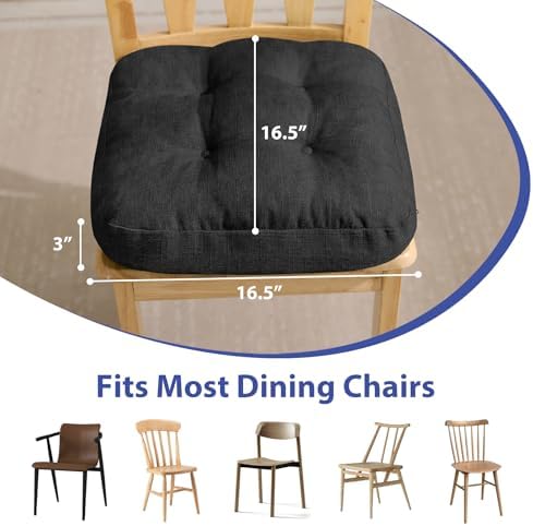 IASEAHK Memory Foam Dining Chair Cushions, 16.5"x16.5"x3.5" - Image 3