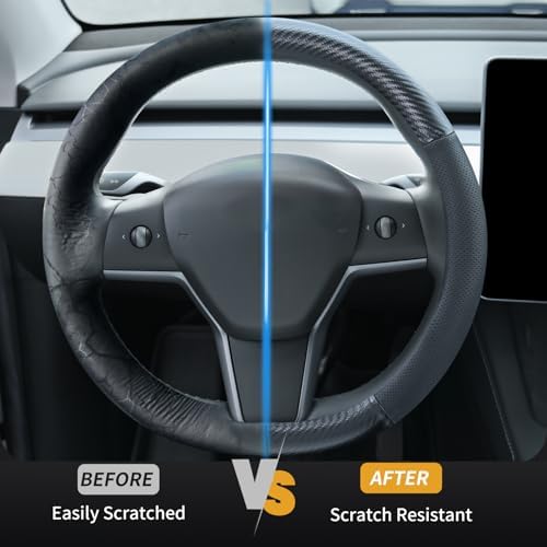 Uxcer Carbon Fiber Leather Steering Wheel Cover - Image 3