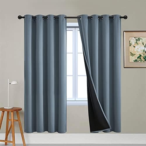 Yakamok Total Blackout Curtains, 2 Thick Layers Completely Blackout Soild by Yakamok