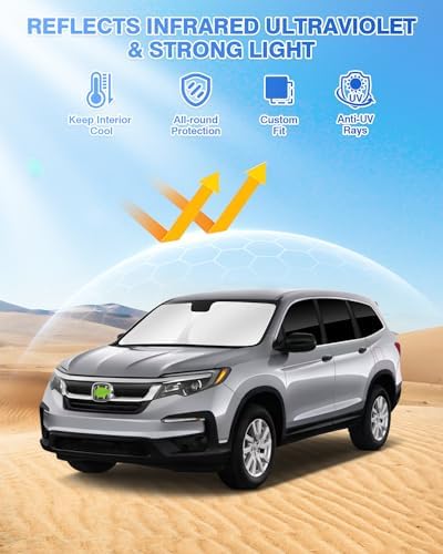 Canvcle Sunshades for Honda Pilot 2016-2022 Accessories Windshield Sun Shade - Image 2
