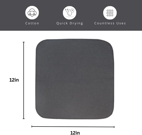 PurpleEssences Solid Kitchen Cloths, Dish Cloth 12x12 Set of 6 - Image 2