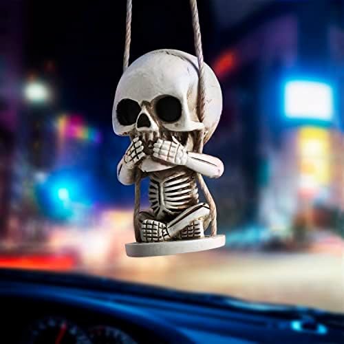 Horror Halloween Skull Decor of Rearview Mirror Hanging Car Accessories - Image 3