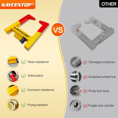 KAYCENTOP Universal Weel Lock Clamp, Wheel Chock Lock, Tire Lock Anti Theft - Image 4