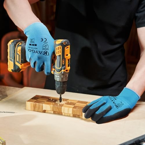 KAYGO Safety Work Gloves for Men Women, PU Coated Palm & Fingers - Image 4