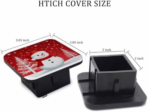 Snowman 2 Inch Winter Christmas Snowflake Red Rubber Receiver Tube Hitch Plug - Image 2