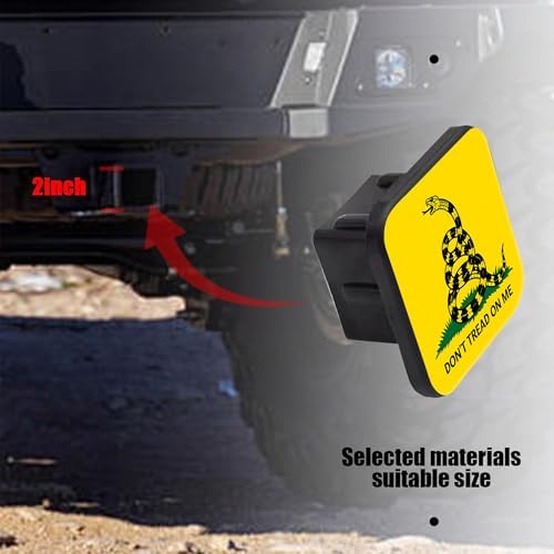 Don't Tread On Me Trailer Hitch Cover Snake Coiled in Grass Square 2 Inch - Image 3