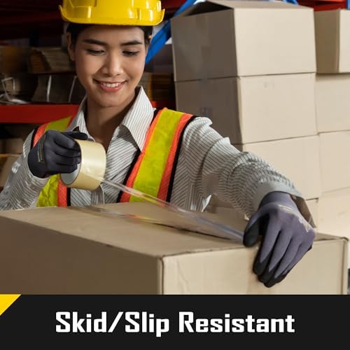 COOLJOB 12 Pairs Nitrile Rubber Coated Nylon Safety Work Gloves Pack Bulk - Image 4