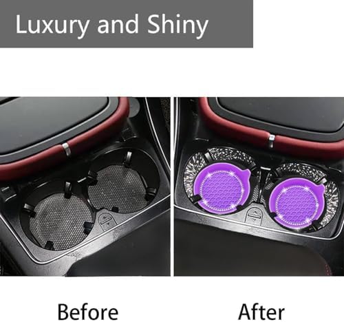 NBTEPEM 4pcs Bling Car Cup Holder Coaster, 2.75 inch Anti-Slip Shockproof - Image 3