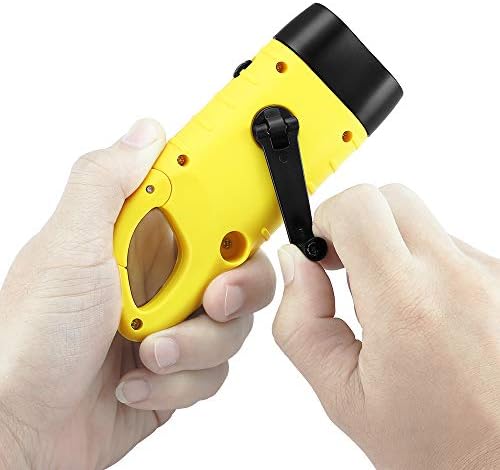 Simpeak 2-Pack Hand Crank Solar Powered Emergency LED Flashlight, Survival - Image 3