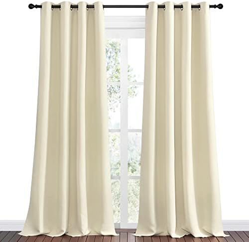 NICETOWN Beige Room Darkening Curtains 96" Long - Image 2