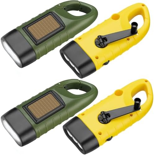 SEANCHEER Hand Crank Solar Powered Flashlights, Compact Emergency LED by SEANCHEER