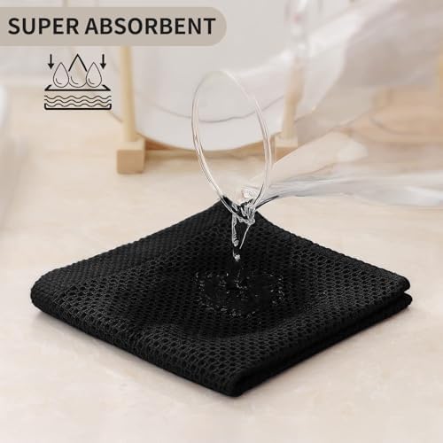 Kitinjoy 100% Cotton Kitchen Dish Cloths, 12 Pack Waffle Weave Ultra Soft - Image 3
