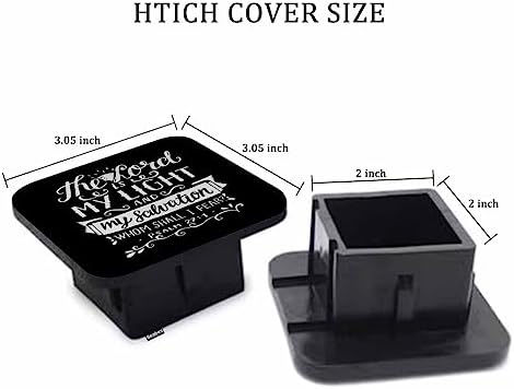 Bible Verse 2" Hitch Cover, Christian Quote Hitch Covers, The Lord is My Light - Image 2
