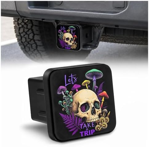 Mushroom Skull 2" Hitch Cover, Rubber Towing Hitch Covers Hitch Protector by Unknown