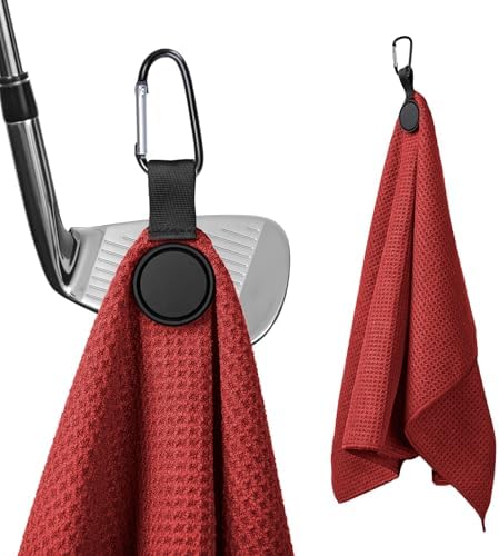 Magnetic Golf Towel with Clip, 23.6"x15.7" Large Size by MINGLITAI